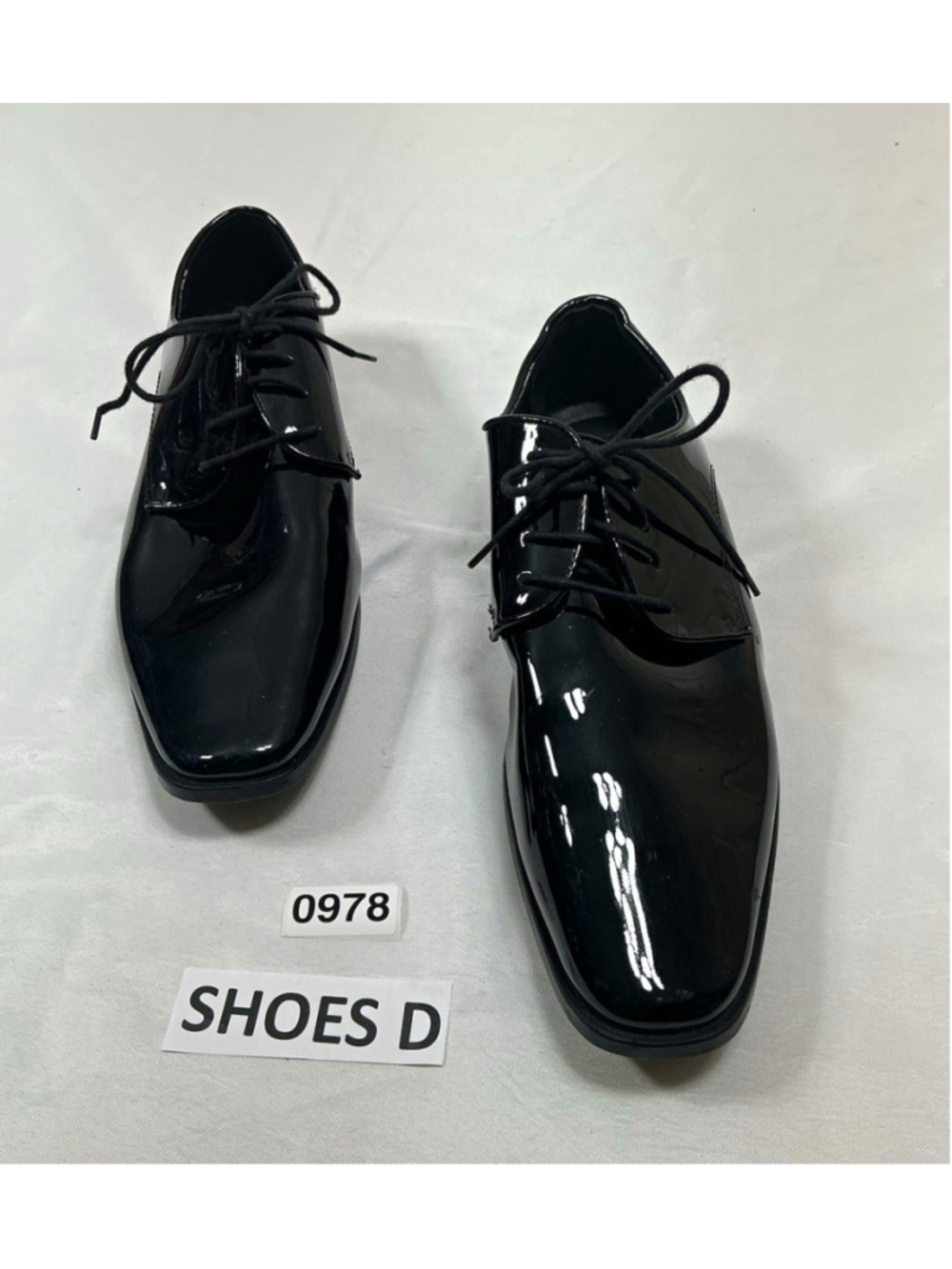 Mens Joseph abboud Black faux Patent leather Oxford Dress Shoes US 13 W